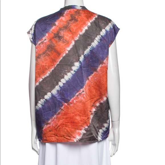 RAQUEL ALLEGRA Tie-Dye Print Crew Neck Blouse. XS, but could fit small or medium - Picture 3 of 6